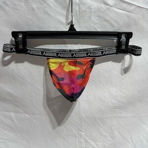 Colorful Camo Men's Thong with Branded Waistband